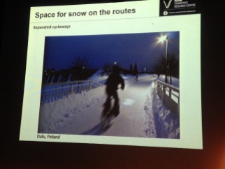 Kalle Vaismaa discussed the key elements necessary to good winter maintenance. Photo by Annie Van Cleve.